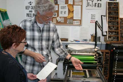 Lin Max with Eric Johnson at Iota Press