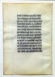 Hand-lettered manuscript page circa 1350 —collection of Rik Olson